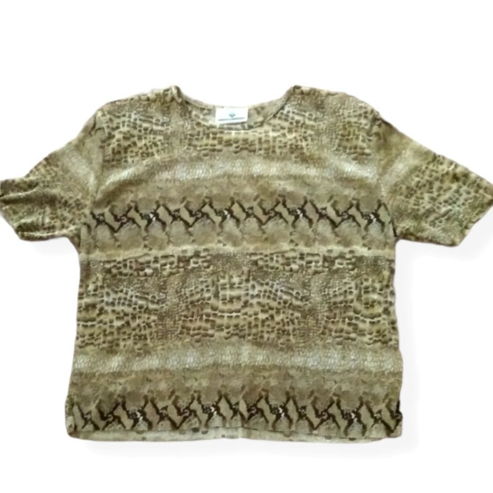 (L) Erin London Snakeskin Boxy Blouse